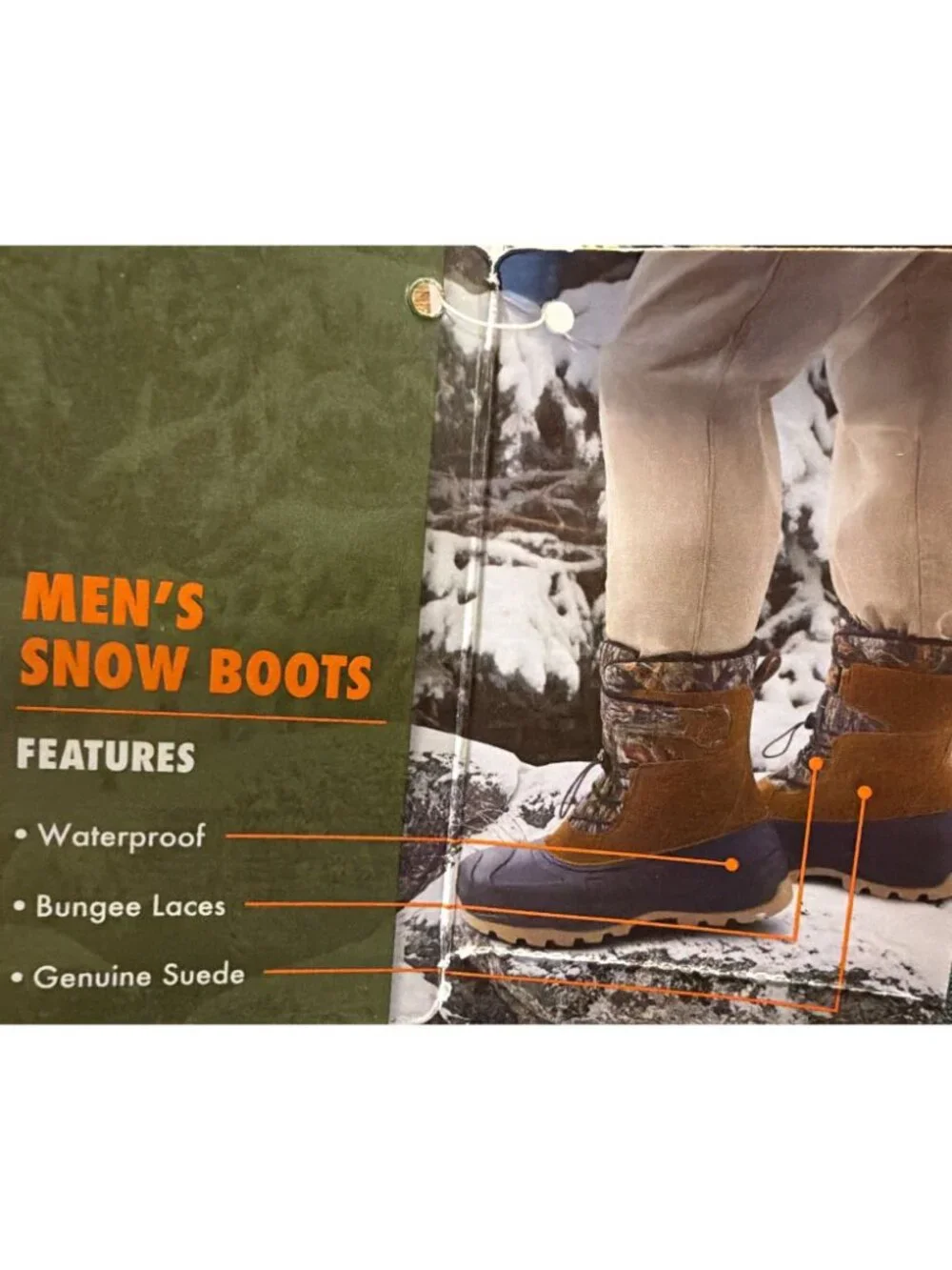 Ozark Trail Pack Suede Thinsulate 5° Mossy Oak Camo Snow Boots Men's Size 10 NWT